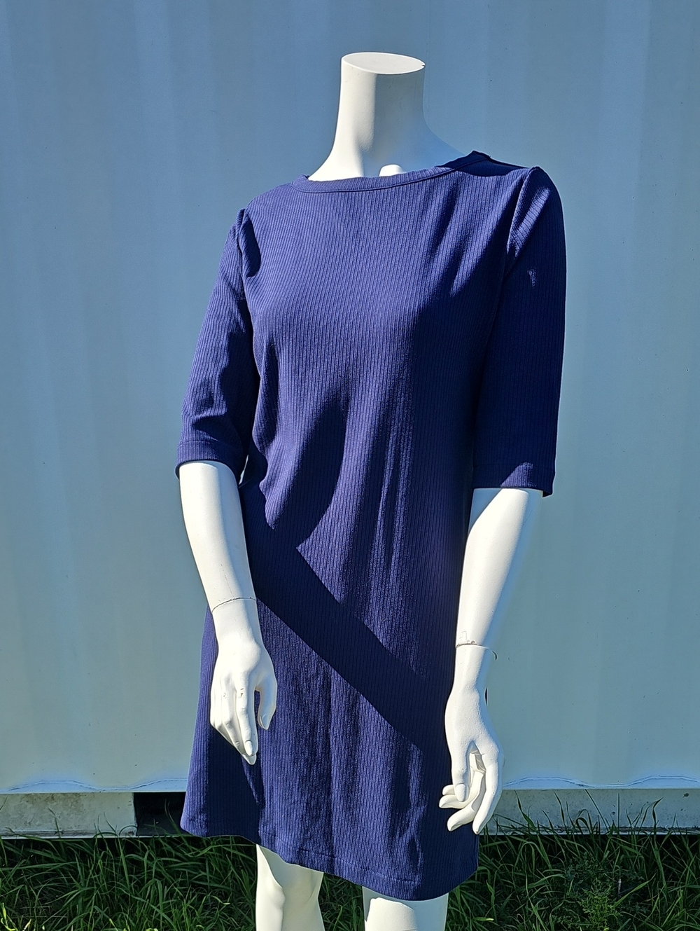 Denver Hayes Navy Ribbed T-Shirt Dress Size Small (Fits Like A Medium)